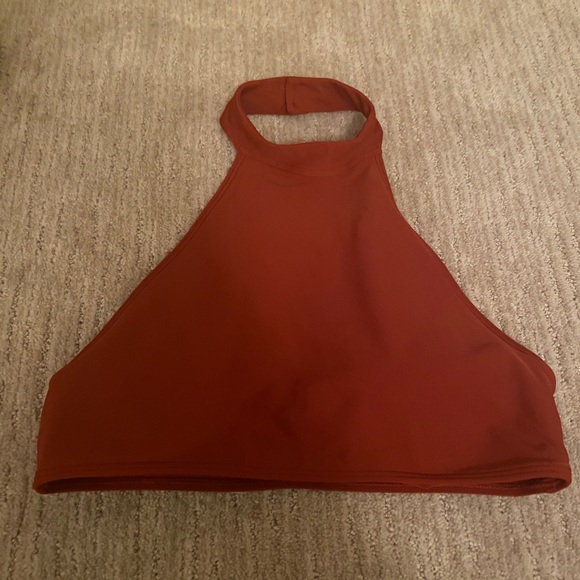 Aerie orange high neck button bikini top - Picture 1 of 4